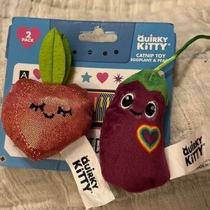 QUIRKY Kitty pride catnip toys eggplant and peach new lgbtq 2 piece cat toy